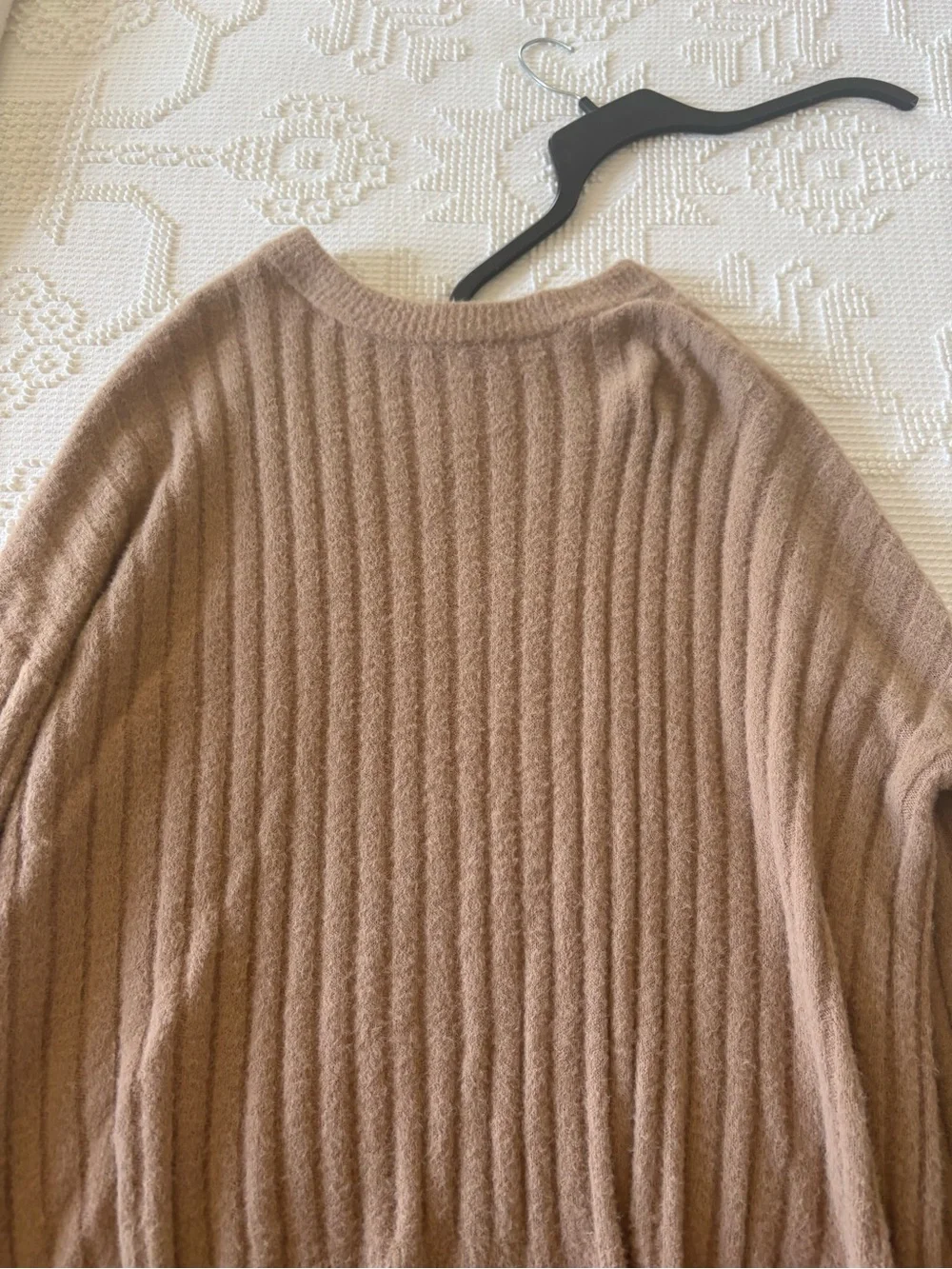 aerie Ribbed Crewneck Sweater in Warm Taupe